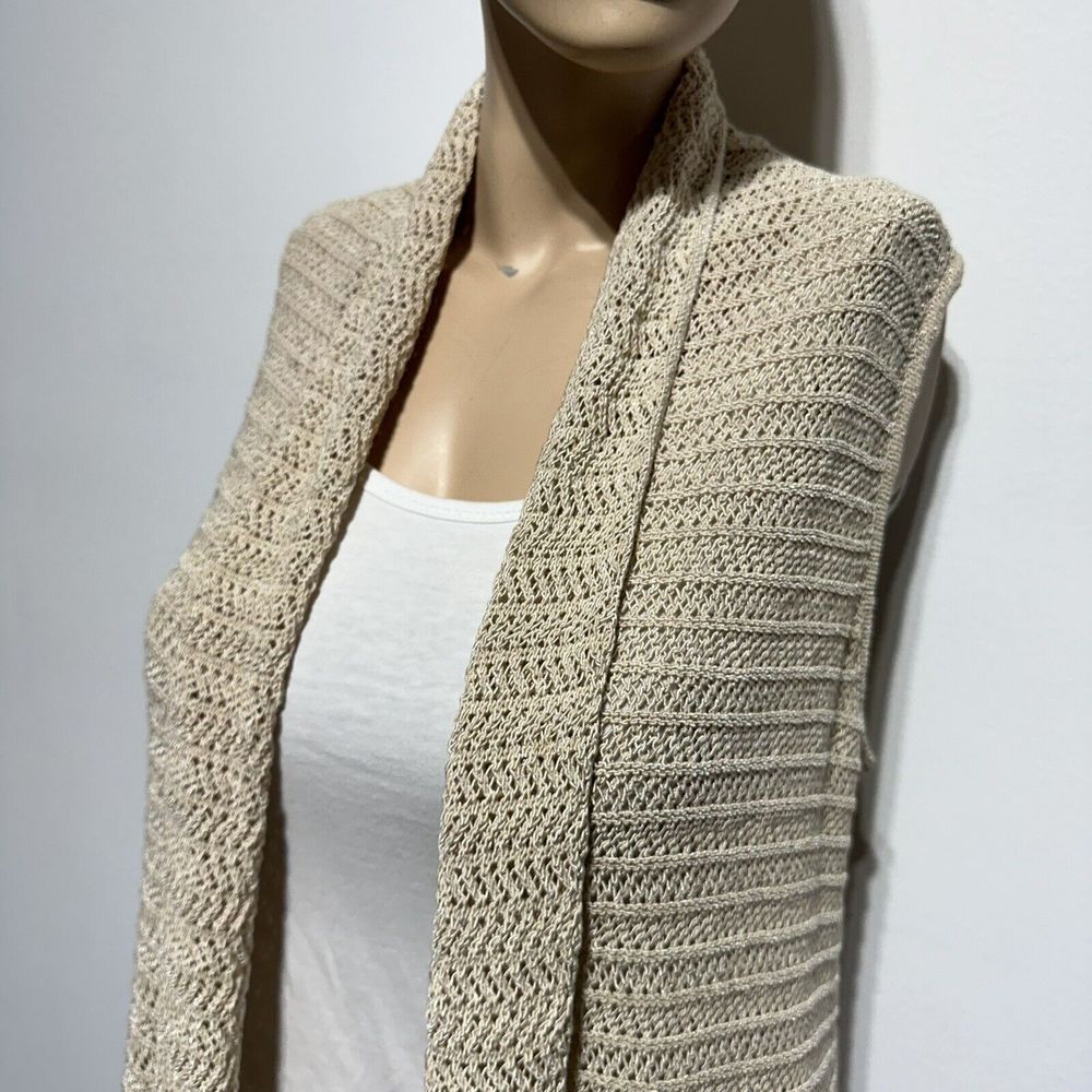 J. Mclaughlin Open Front Sleeveless Open Knit Car… - image 5